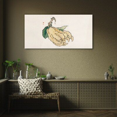 Glasbild Zitronenbaum auf weißem Hintergrund