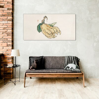 Glasbild Zitronenbaum auf weißem Hintergrund