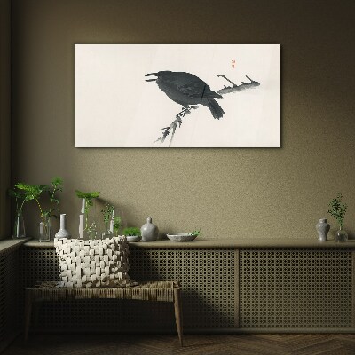 Glasbild Krähenvogel