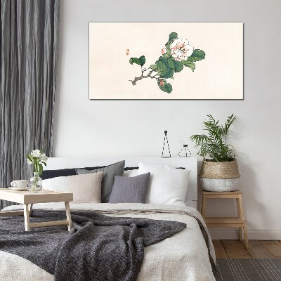 Glasbild Magnolienblüte auf einem Zweig