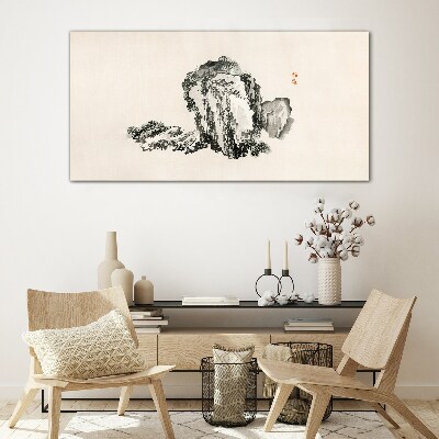 Glasbild Landschaft in Schwarzweiß