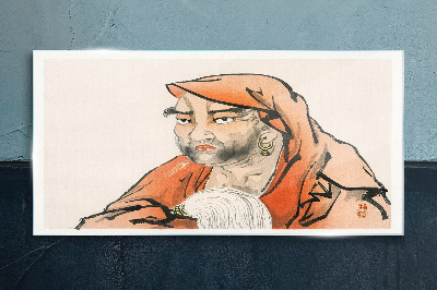 Glasbild Porträt einer Frau in traditioneller Tracht