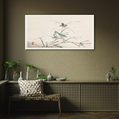 Glasbild Schmetterling auf dem Gras