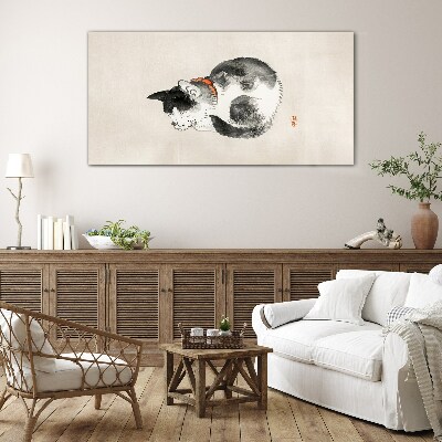 Glasbild Schlafende Katze