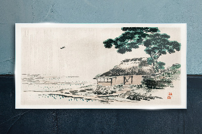 Glasbild Ruhiges Landhaus am See