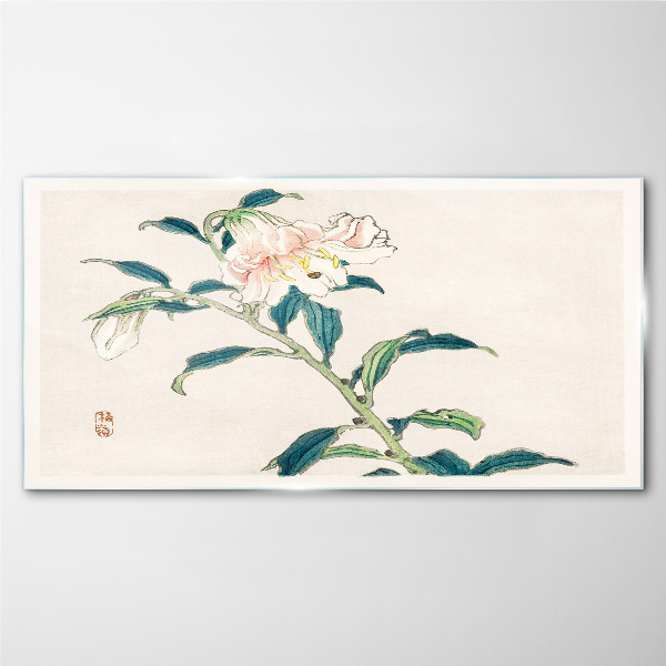 Glasbild Asiatische Blumen