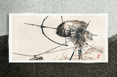 Glasbild Quallen in abstrakten Linien