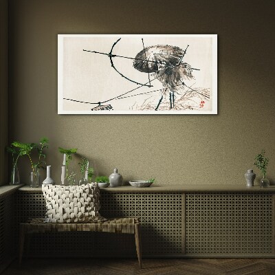 Glasbild Quallen in abstrakten Linien