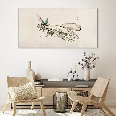 Glasbild Schmetterling auf einem Lotushintergrund