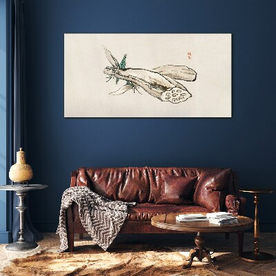 Glasbild Schmetterling auf einem Lotushintergrund