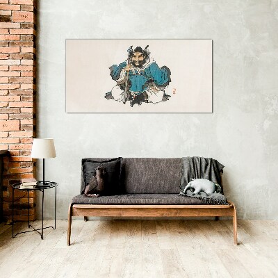 Glasbild Meister im blauen Gewand
