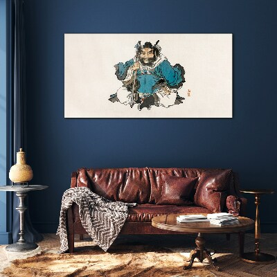 Glasbild Meister im blauen Gewand