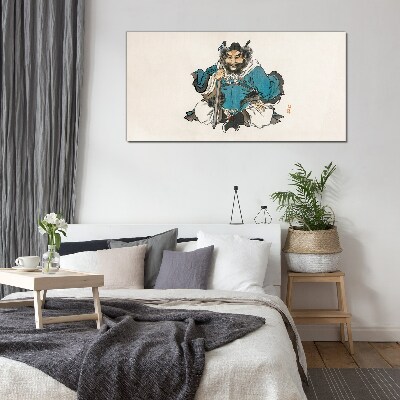 Glasbild Meister im blauen Gewand
