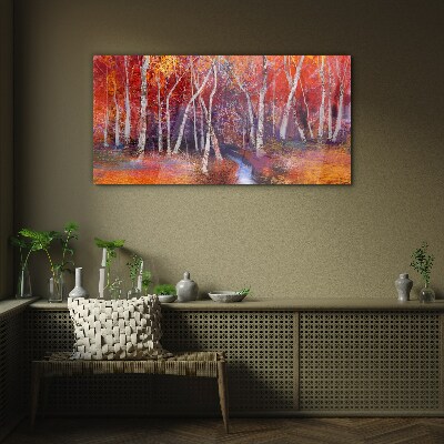 Glasbild Bunter Herbst im Wald