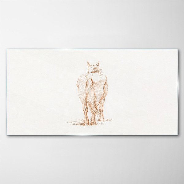 Glasbild Tierpferd zeichnen