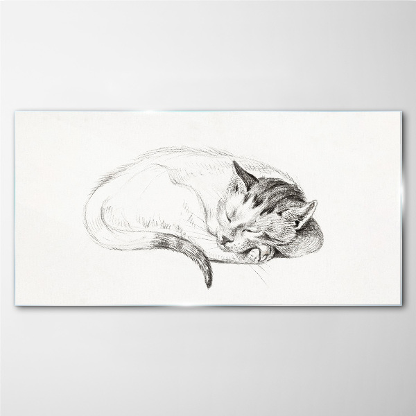 Glasbild Schlafende Katze