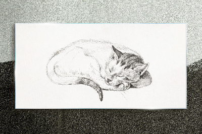 Glasbild Schlafende Katze