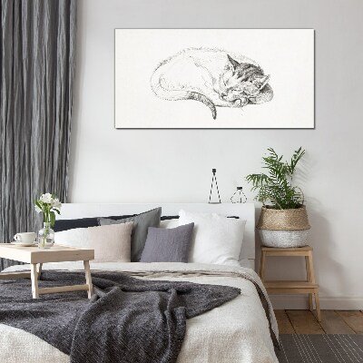 Glasbild Schlafende Katze