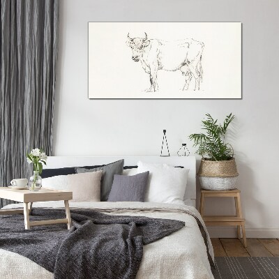 Glasbild Kuh auf weißem Hintergrund