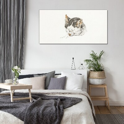 Glasbild Tierkatze zeichnen