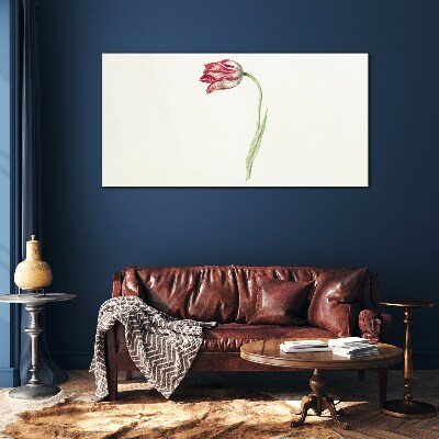 Bild aus glas Tulpe in zarten Farbtönen