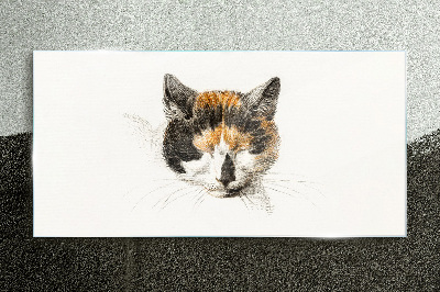 Glasbild Porträt einer Katze in Brauntönen