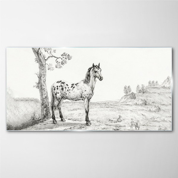 Bild auf glas Pferde in der Landschaft