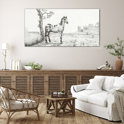 Bild auf glas Pferde in der Landschaft