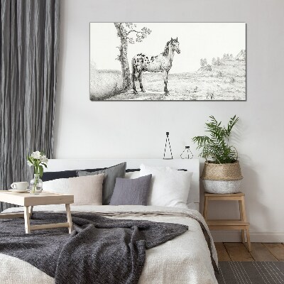 Bild auf glas Pferde in der Landschaft