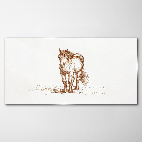 Glasbild Pferd auf der Wiese