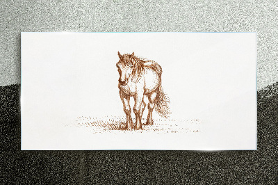 Glasbild Pferd auf der Wiese