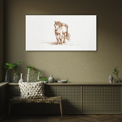 Glasbild Pferd auf der Wiese