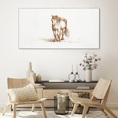 Glasbild Pferd auf der Wiese