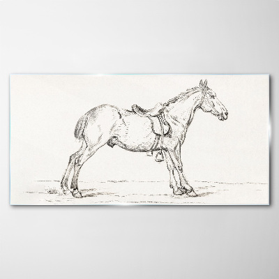 Foto auf glas Tierpferd zeichnen