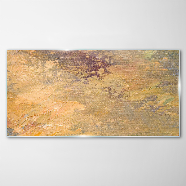 Glasbild Goldene Reflexionen in einer abstrakten Landschaft