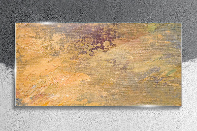 Glasbild Goldene Reflexionen in einer abstrakten Landschaft