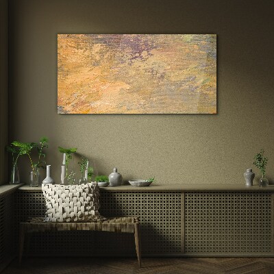 Glasbild Goldene Reflexionen in einer abstrakten Landschaft