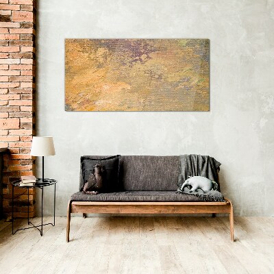 Glasbild Goldene Reflexionen in einer abstrakten Landschaft
