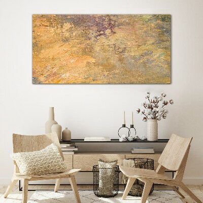 Glasbild Goldene Reflexionen in einer abstrakten Landschaft