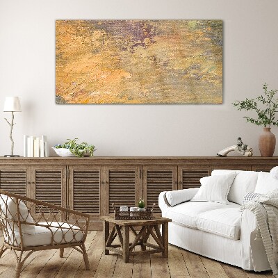 Glasbild Goldene Reflexionen in einer abstrakten Landschaft
