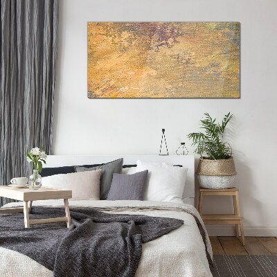 Glasbild Goldene Reflexionen in einer abstrakten Landschaft