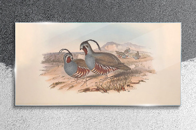 Glasbild Vögel in der Landschaft