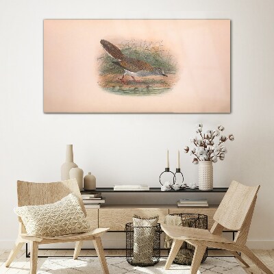 Glasbild Ein Vogel über dem Wasser