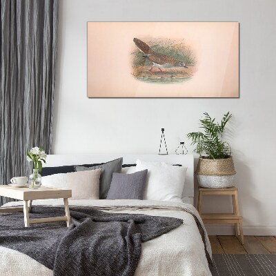 Glasbild Ein Vogel über dem Wasser
