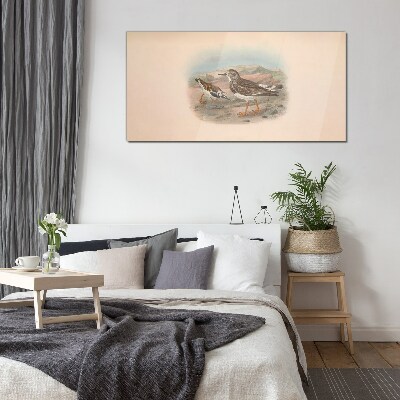 Glas bild Vögel in einer Wüstenlandschaft