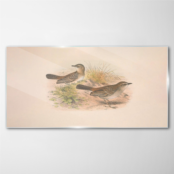 Glasbild Vögel in einem natürlichen Hintergrund