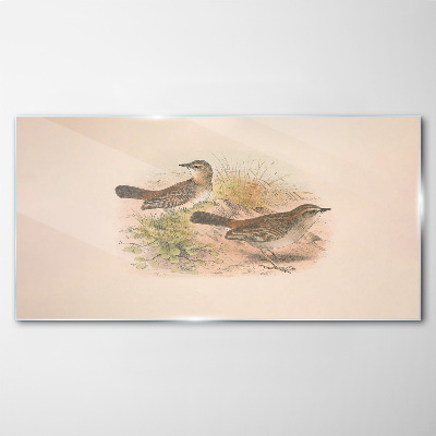 Glasbild Vögel in einem natürlichen Hintergrund