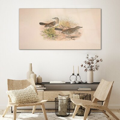 Glasbild Vögel in einem natürlichen Hintergrund