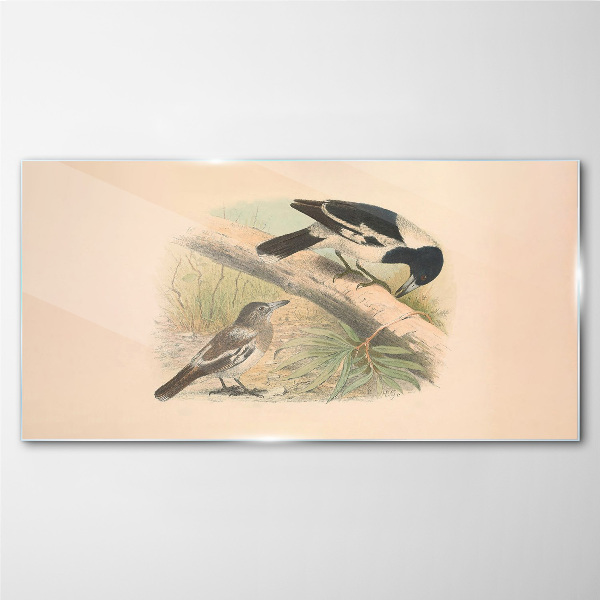 Bild auf glas Vögel auf einem Ast