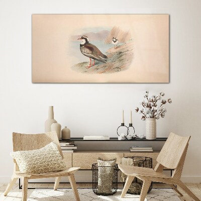Glasbild Vögel über dem Wasser